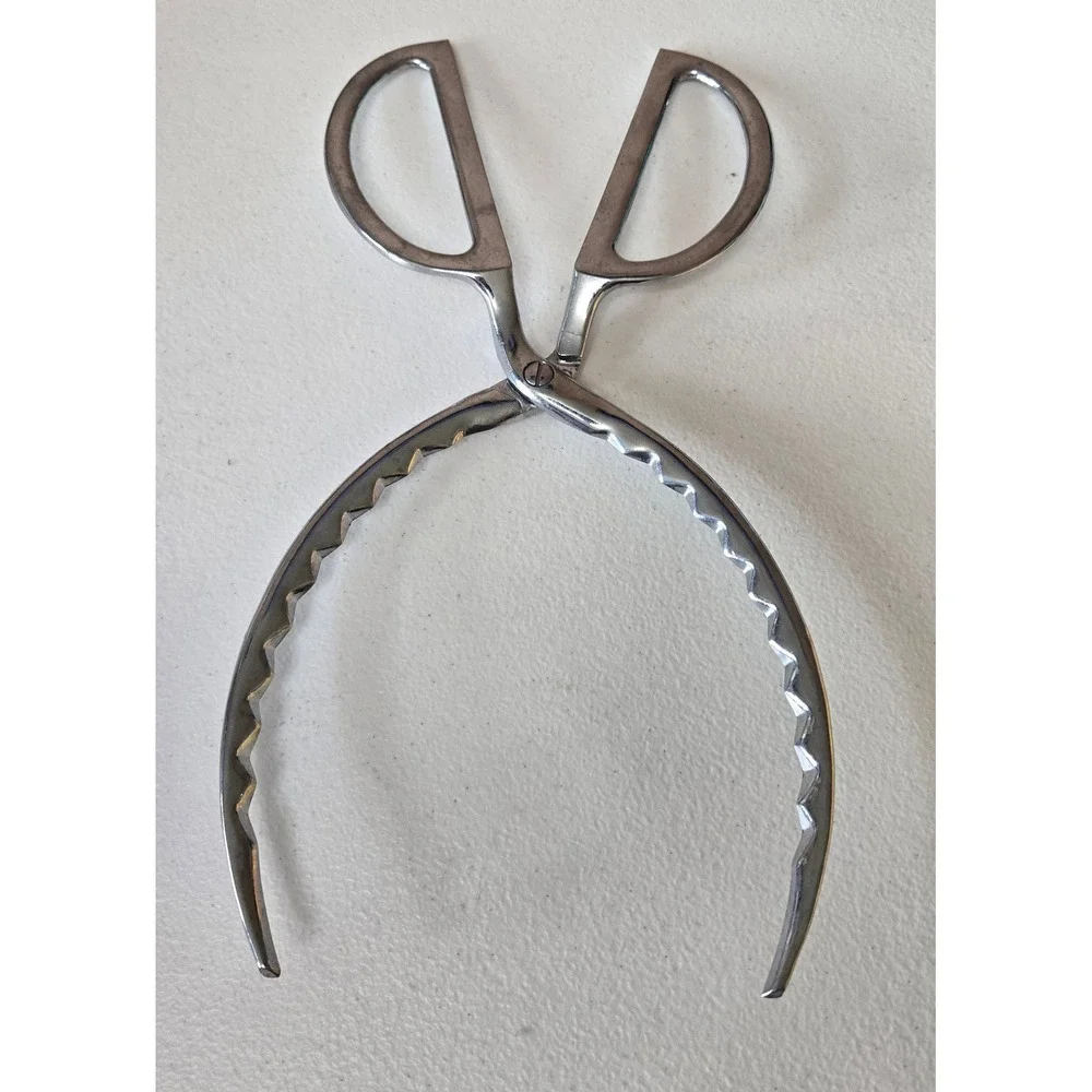 Vintage Stainless Steel Roast Tongs Meat Lifter Poultry Ham Serving Kitchen Tool